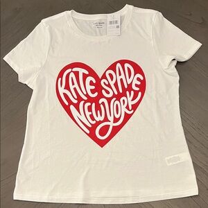 Kate Spade Valentine Logo Tee Size L. NWT